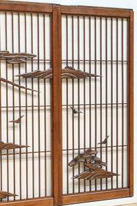 富士山を遠景に湖畔の清閑な風景を描いた書院セット　EZ2827　在庫4枚1組