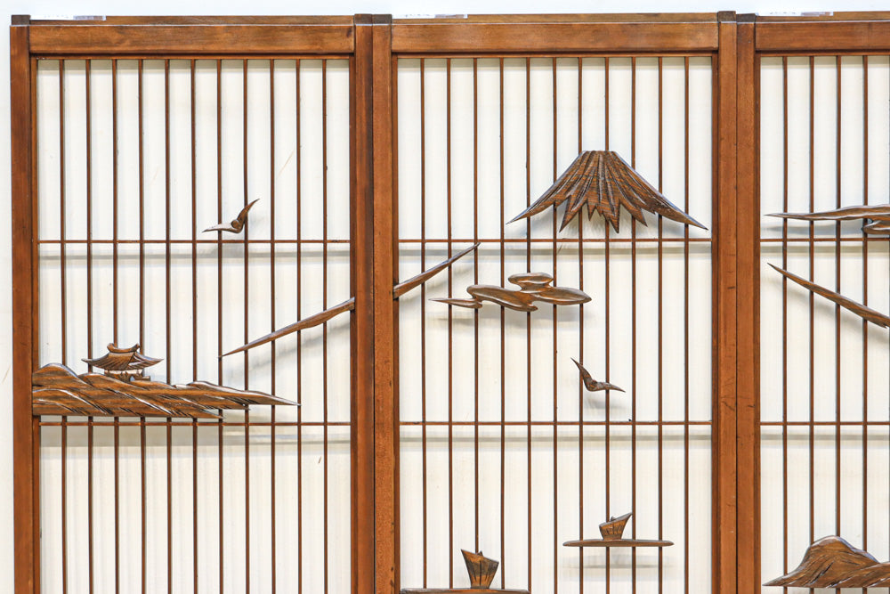 富士山を遠景に湖畔の清閑な風景を描いた書院セット　EZ2827　在庫4枚1組