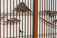 富士山を遠景に湖畔の清閑な風景を描いた書院セット　EZ2827　在庫4枚1組