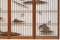 富士山を遠景に湖畔の清閑な風景を描いた書院セット　EZ2827　在庫4枚1組