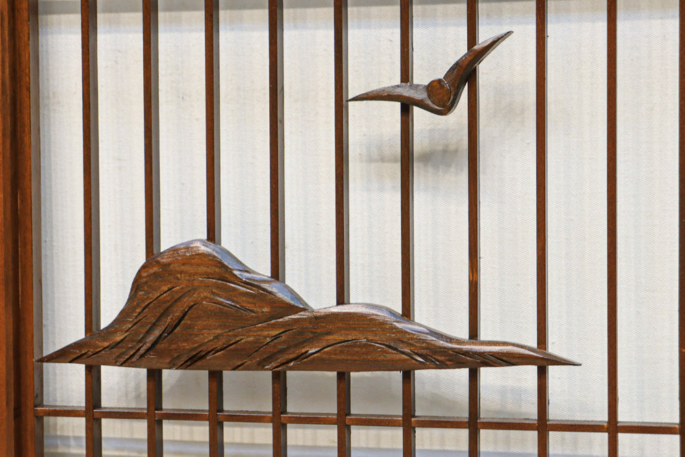 富士山を遠景に湖畔の清閑な風景を描いた書院セット　EZ2827　在庫4枚1組