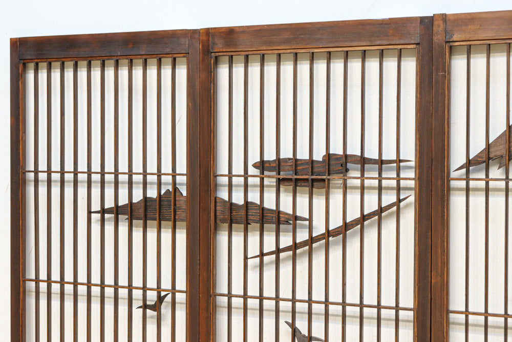 富士山を遠景に湖畔の清閑な風景を描いた書院セット　EZ2827　在庫4枚1組