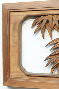 竹と菊を気品良く描いた木地色の欄間　EZ2831　在庫1枚