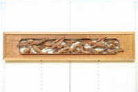 優しく温かみある色彩で鶴と松の彫刻装飾が映える深彫り彫刻欄間　EZ2834ab　在庫(a:1 b:1)枚