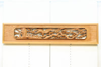 優しく温かみある色彩で鶴と松の彫刻装飾が映える深彫り彫刻欄間　EZ2834ab　在庫(a:1 b:1)枚
