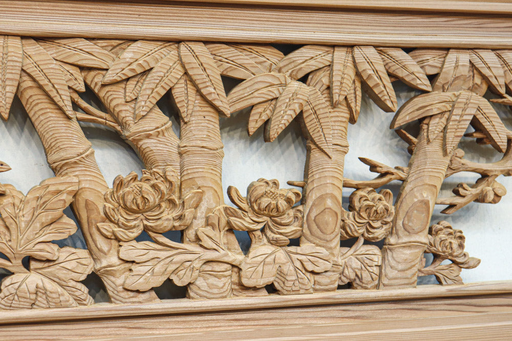 華やかに飾り立てられた梅竹の見応えある欄間　EZ2835ab　在庫(a:1 b:1)枚