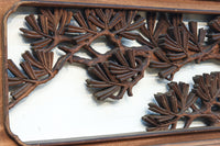 味わい深い木地の色彩に松竹梅を描く風情ある深彫彫刻欄間　EZ2836ab　在庫(a:1 b:1)枚