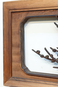 味わい深い木地の色彩に松竹梅を描く風情ある深彫彫刻欄間　EZ2836ab　在庫(a:1 b:1)枚