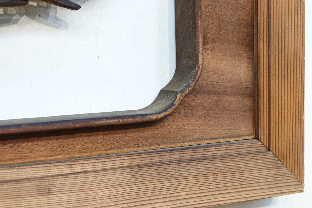 味わい深い木地の色彩に松竹梅を描く風情ある深彫彫刻欄間　EZ2836ab　在庫(a:1 b:1)枚