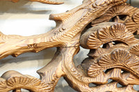 縁起良い松竹梅の彫刻を黒枠で囲い上品な面持ちの深彫り彫刻欄間　EZ2837ab　在庫(a:1 b:1)枚