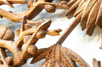 縁起良い松竹梅の彫刻を黒枠で囲い上品な面持ちの深彫り彫刻欄間　EZ2837ab　在庫(a:1 b:1)枚