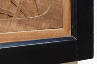 鴈(ガン)が戯れたり飛び立っていく姿を描いた仄々とした彫刻欄間　EZ2838ab　在庫2枚一組