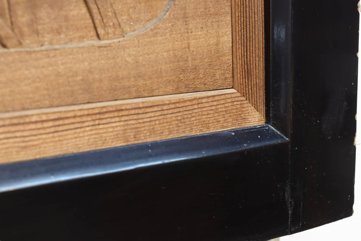 鴈(ガン)が戯れたり飛び立っていく姿を描いた仄々とした彫刻欄間　EZ2838ab　在庫2枚一組