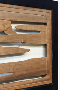 鴈(ガン)が戯れたり飛び立っていく姿を描いた仄々とした彫刻欄間　EZ2838ab　在庫2枚一組