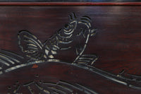 幅2125ミリ！！鯉が波間に顔を出す透かし絵で風情ある長尺漆欄間　EZ2839　在庫1枚