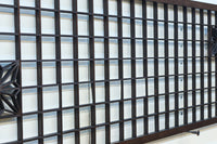 幅2608ミリ!! 升格子に角麻の葉組子が散りばめられた長尺欄間素材　EZ2844　在庫1枚