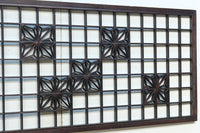 幅2608ミリ!! 升格子に角麻の葉組子が散りばめられた長尺欄間素材　EZ2844　在庫1枚