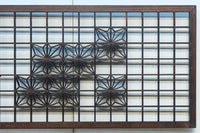 幅2608ミリ!! 升格子に角麻の葉組子が散りばめられた長尺欄間素材　EZ2844　在庫1枚