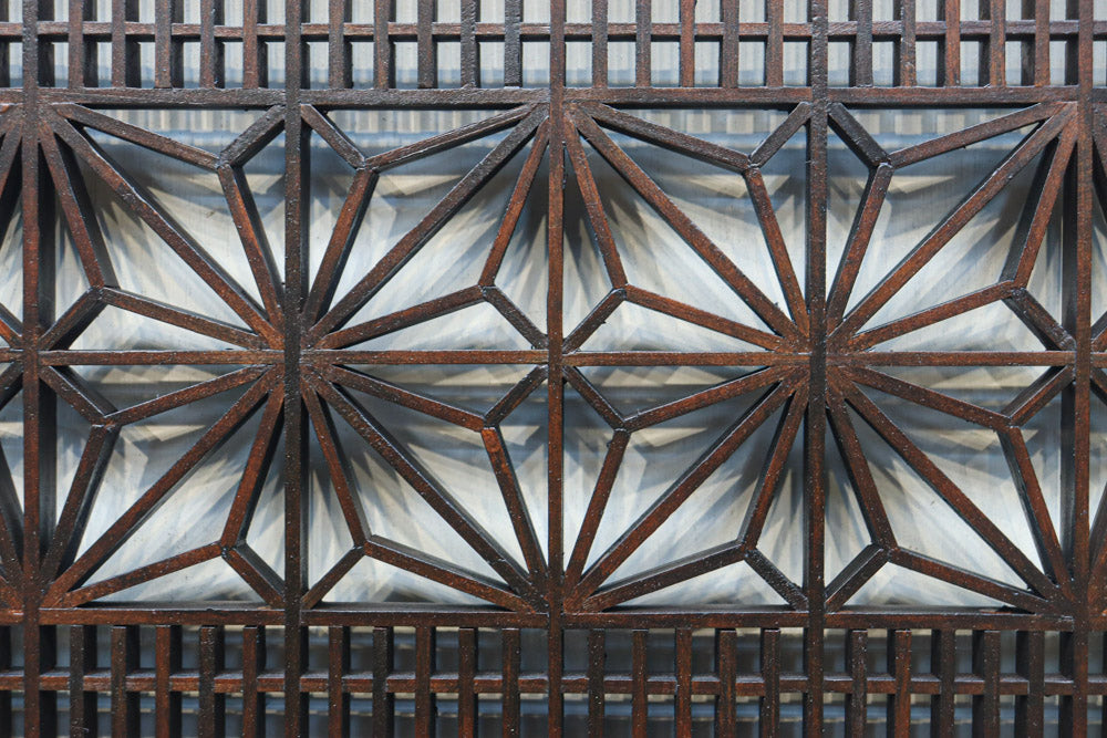 角麻組子で和の趣き溢れる縦繁欄間　EZ2845ab　在庫(a:1 b:1)枚