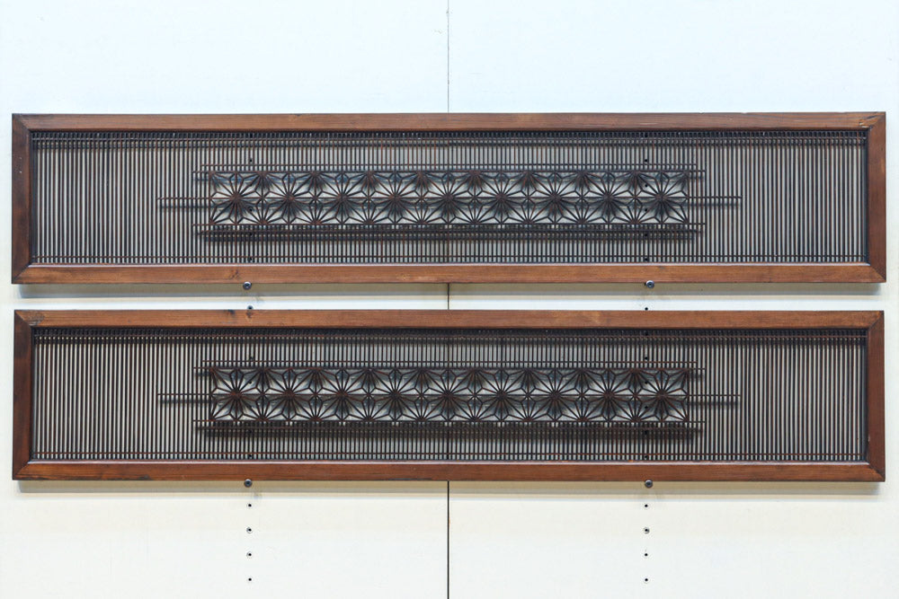 角麻組子で和の趣き溢れる縦繁欄間　EZ2845ab　在庫(a:1 b:1)枚