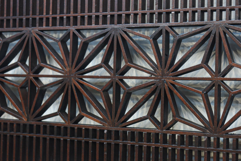 角麻組子で和の趣き溢れる縦繁欄間　EZ2845ab　在庫(a:1 b:1)枚