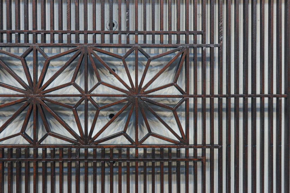 角麻組子で和の趣き溢れる縦繁欄間　EZ2845ab　在庫(a:1 b:1)枚