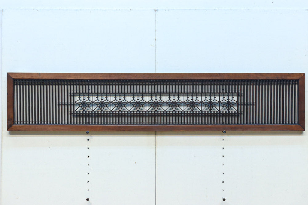 緻密な縦繁に桐模様組子が浮かぶ気品漂う欄間　EZ2846　在庫2枚