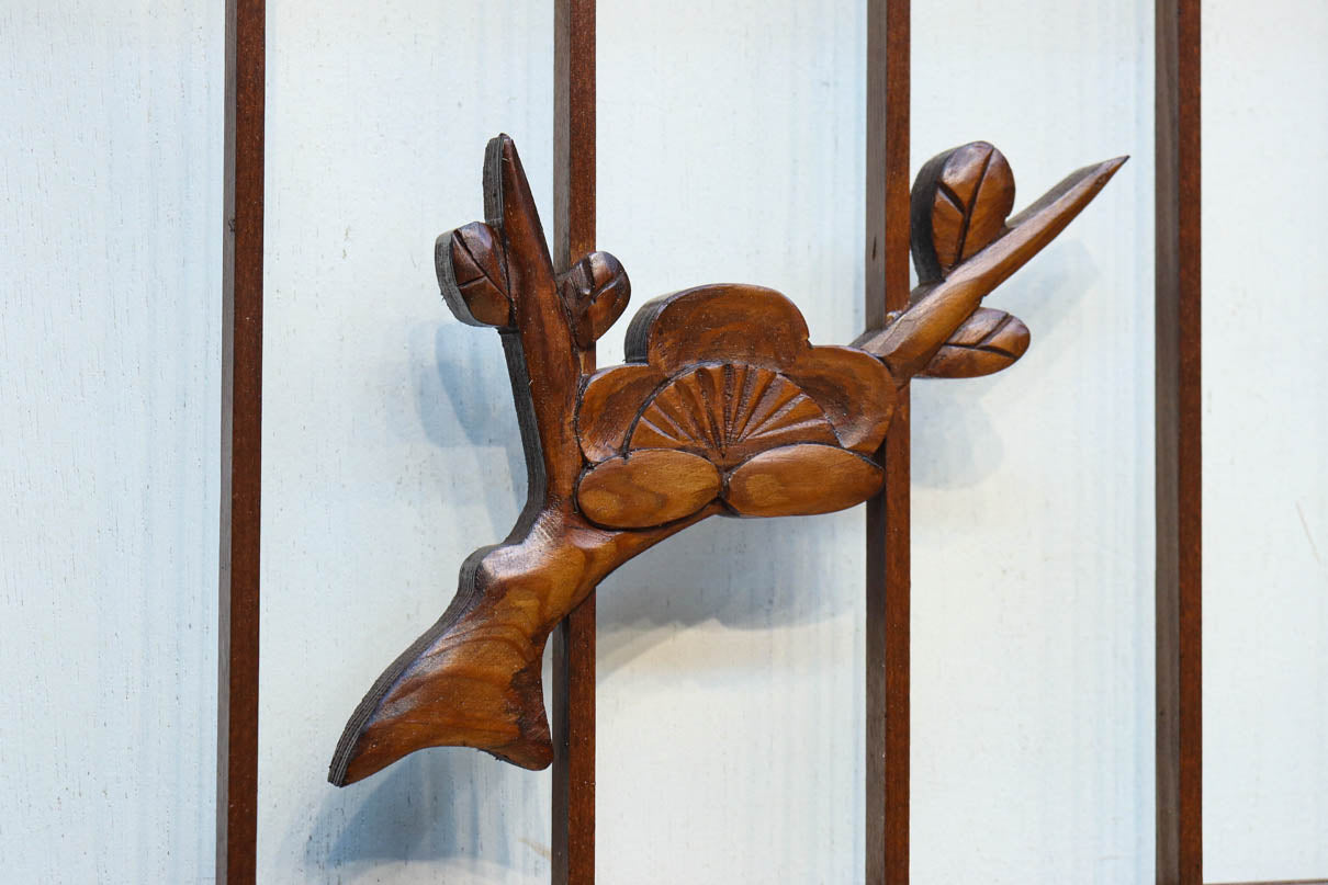 松竹梅と富士山を美しく描いた欄間・書院セット　EZ2847　在庫5枚一組