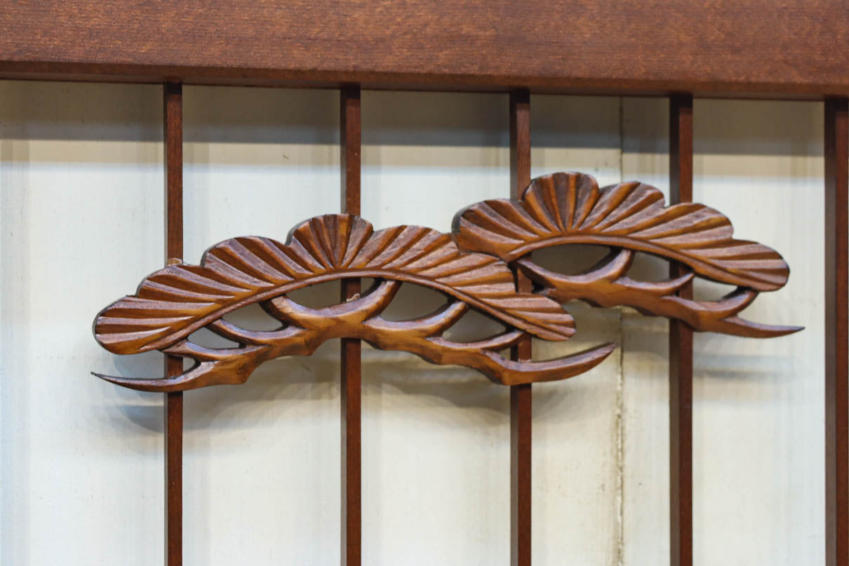 松竹梅と富士山を美しく描いた欄間・書院セット　EZ2847　在庫5枚一組