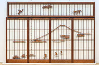 松竹梅と富士山を美しく描いた欄間・書院セット　EZ2847　在庫5枚一組