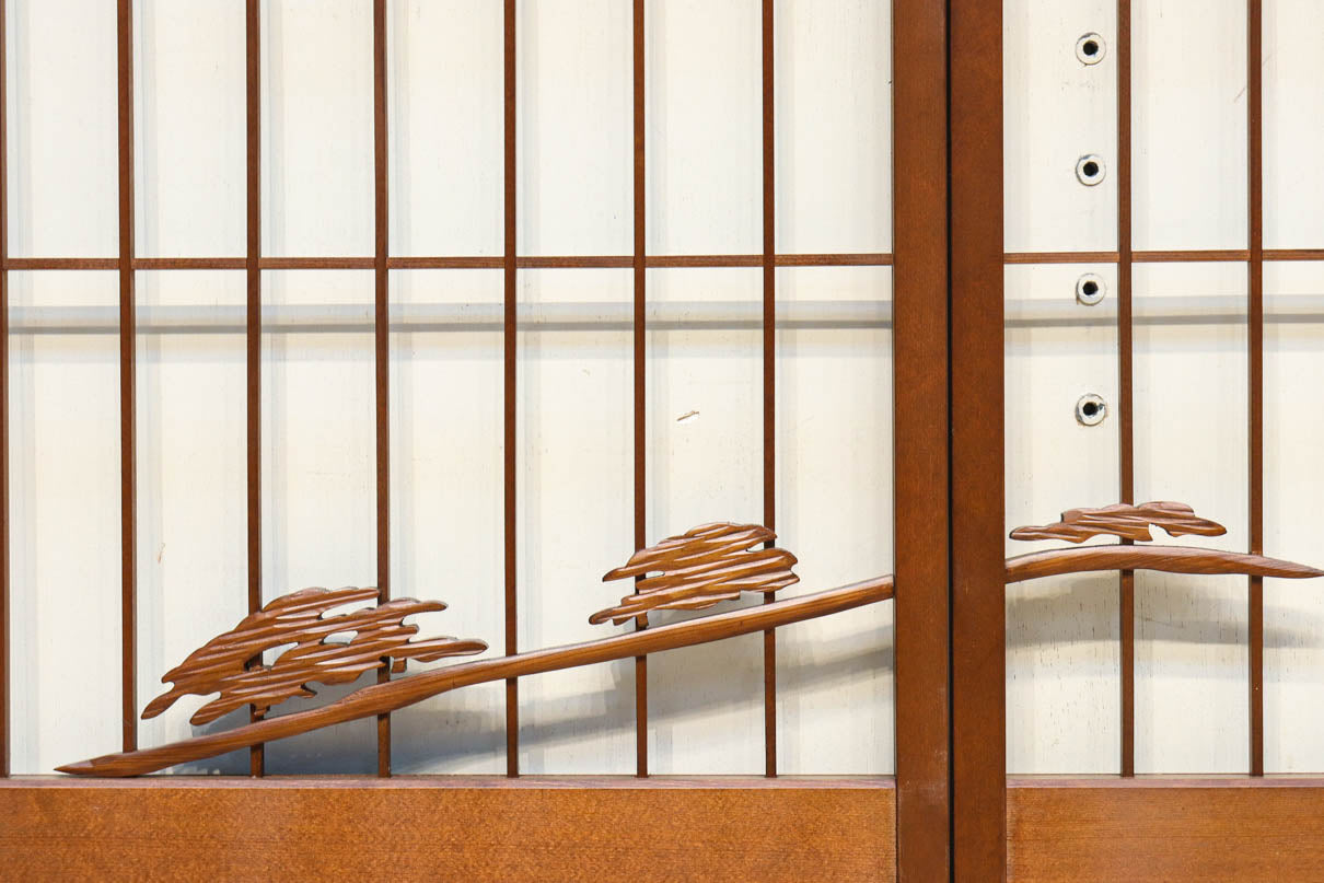 松竹梅と富士山を美しく描いた欄間・書院セット　EZ2847　在庫5枚一組