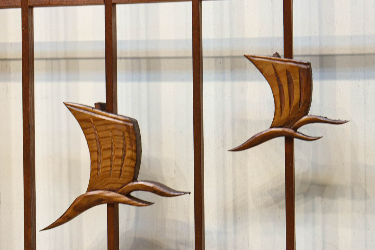 松竹梅と富士山を美しく描いた欄間・書院セット　EZ2847　在庫5枚一組