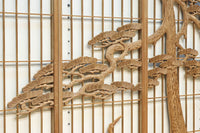 巨木の松と鶴の絵柄で風情ある欄間・書院セット　EZ2848　在庫5枚一組