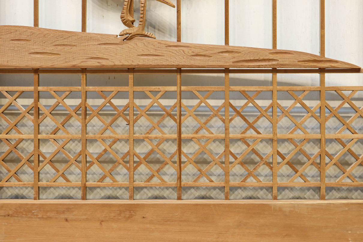 巨木の松と鶴の絵柄で風情ある欄間・書院セット　EZ2848　在庫5枚一組