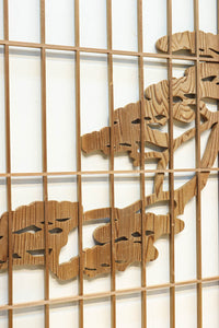 巨木の松と鶴の絵柄で風情ある欄間・書院セット　EZ2848　在庫5枚一組