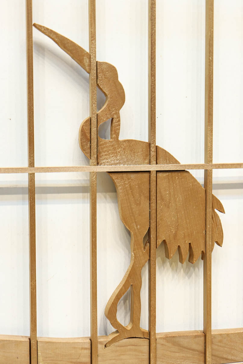 巨木の松と鶴の絵柄で風情ある欄間・書院セット　EZ2848　在庫5枚一組