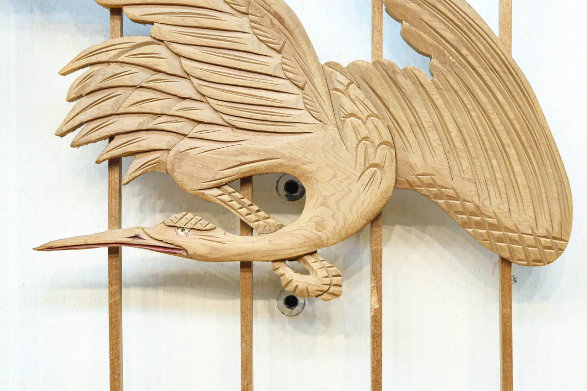 富士山を遠景に鶴松の風景を描く欄間・書院セット　EZ2849　在庫5枚1組