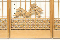 富士山を遠景に鶴松の風景を描く欄間・書院セット　EZ2849　在庫5枚1組