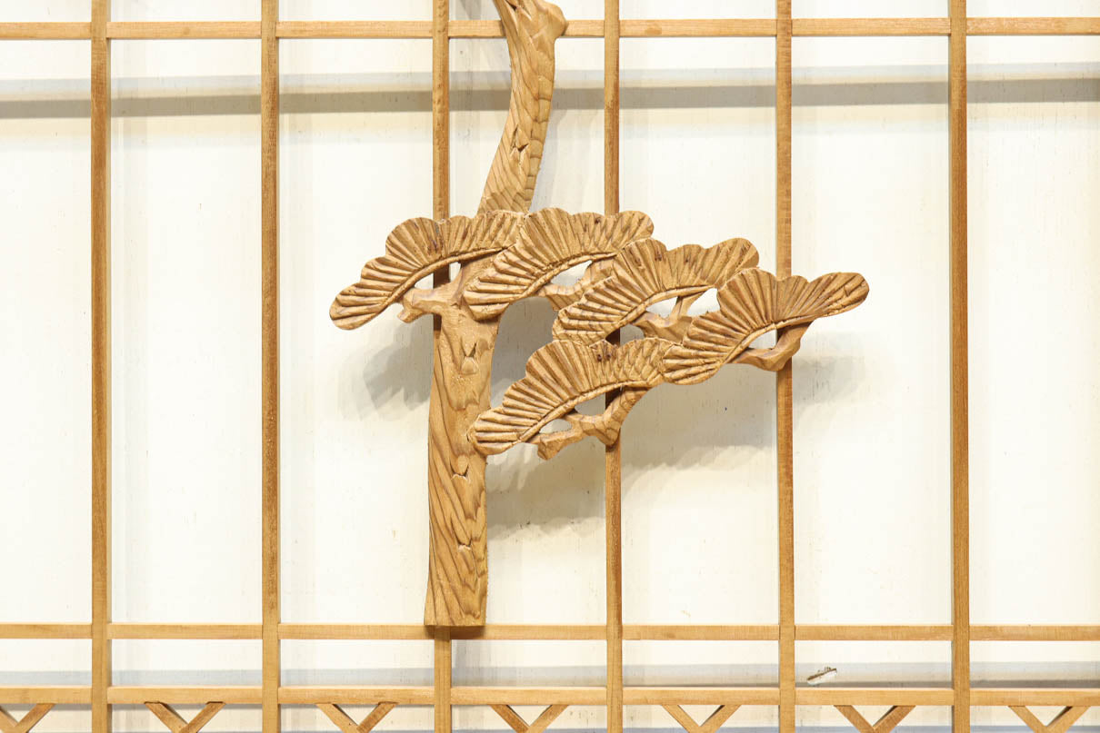 富士山を遠景に鶴松の風景を描く欄間・書院セット　EZ2849　在庫5枚1組