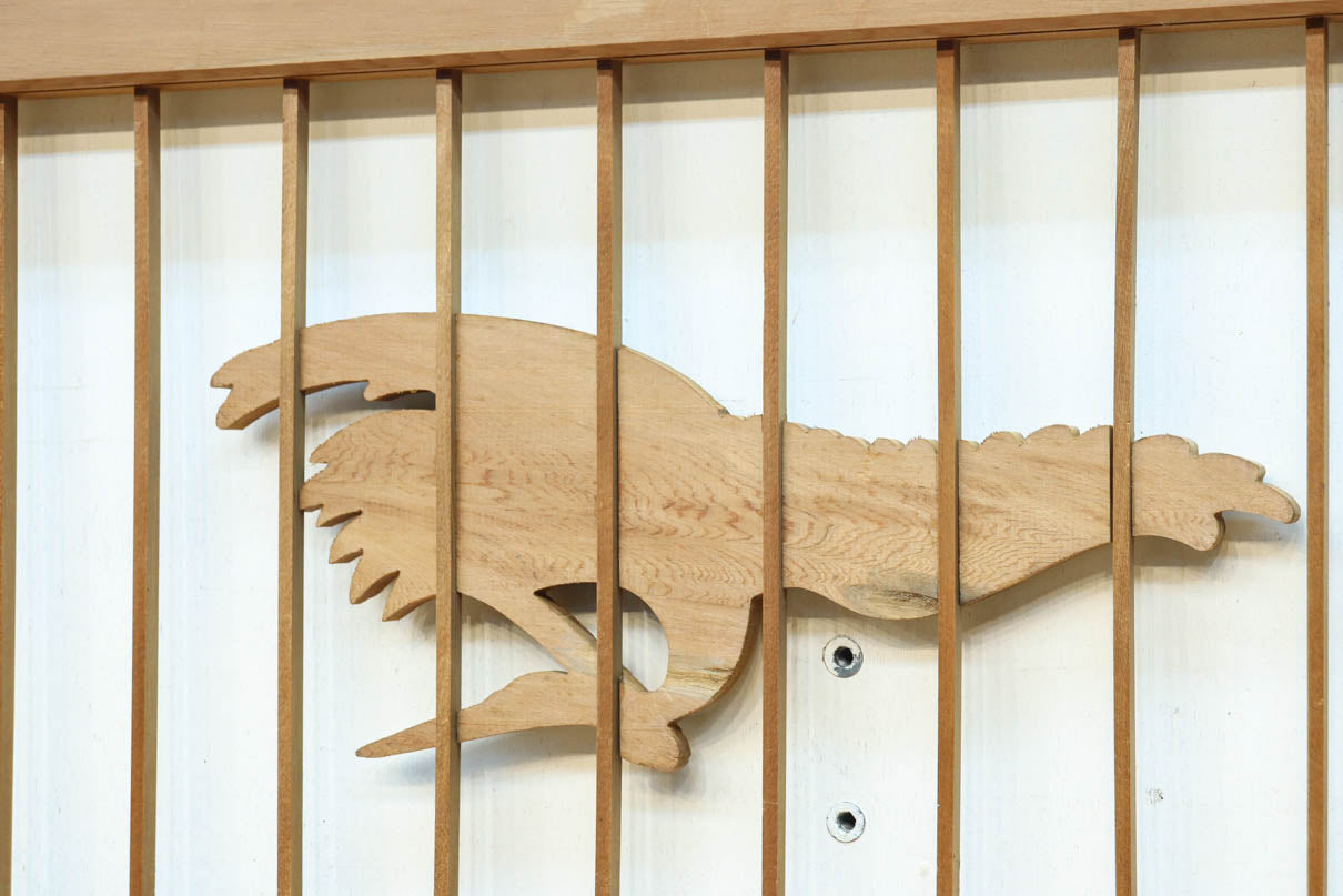 富士山を遠景に鶴松の風景を描く欄間・書院セット　EZ2849　在庫5枚1組