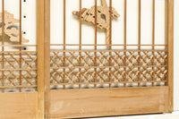 富士山を遠景に鶴松の風景を描く欄間・書院セット　EZ2849　在庫5枚1組