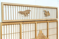 富士山を遠景に鶴松の風景を描く欄間・書院セット　EZ2849　在庫5枚1組