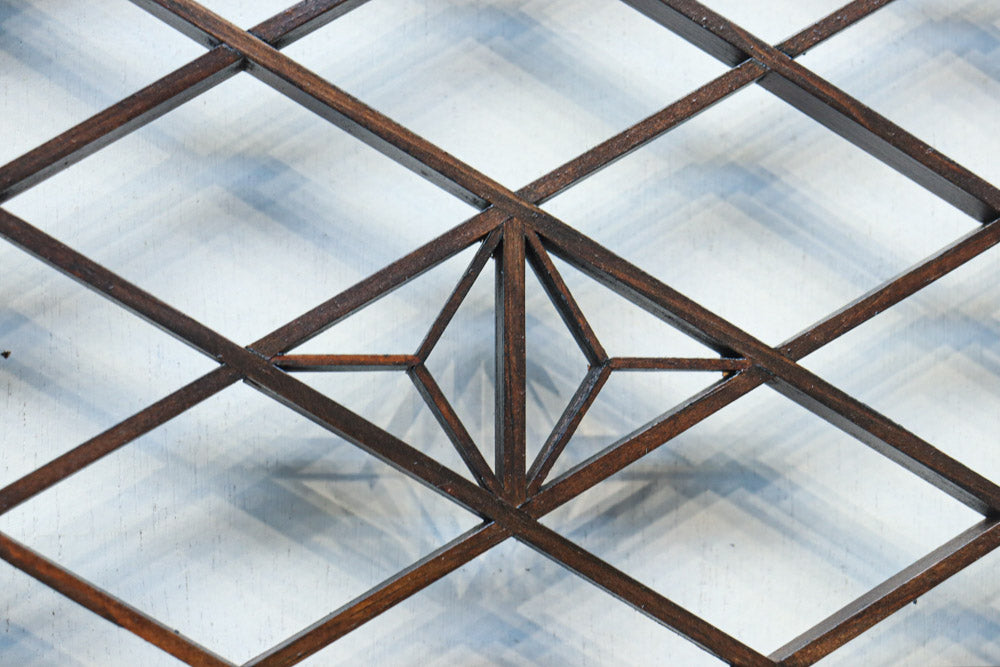 菱格子に組子を軽やかに散りばめた欄間　EZ2850　在庫1枚