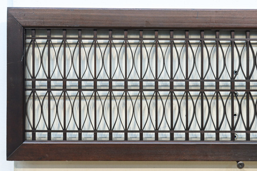 稀少珍品！！和モダンな装飾で華やかな面持ちの繊細縦格子欄間　EZ2855　在庫1枚