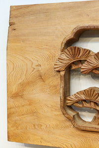 優雅な鶴の姿を松の木に添えた深彫り彫刻中型欄間　EZ2858abcd　在庫(a:1 b:1 c:1 d:1)枚