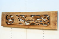 優雅な鶴の姿を松の木に添えた深彫り彫刻中型欄間　EZ2858abcd　在庫(a:1 b:1 c:1 d:1)枚