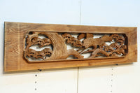 優雅な鶴の姿を松の木に添えた深彫り彫刻中型欄間　EZ2858abcd　在庫(a:1 b:1 c:1 d:1)枚