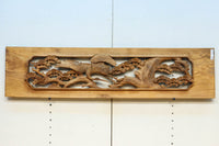 優雅な鶴の姿を松の木に添えた深彫り彫刻中型欄間　EZ2858abcd　在庫(a:1 b:1 c:1 d:1)枚