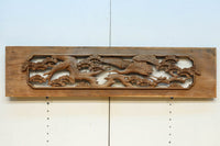 優雅な鶴の姿を松の木に添えた深彫り彫刻中型欄間　EZ2858abcd　在庫(a:1 b:1 c:1 d:1)枚