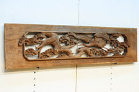 優雅な鶴の姿を松の木に添えた深彫り彫刻中型欄間　EZ2858abcd　在庫(a:1 b:1 c:1 d:1)枚